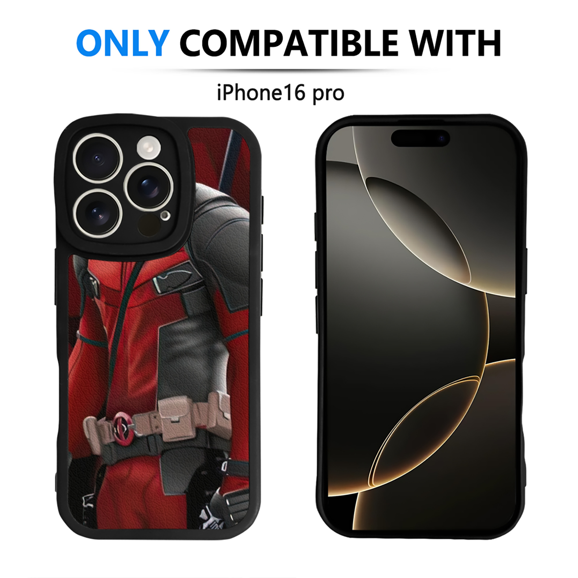 （画像用） Deadpool デッドプール 【iPhone 16シリーズ対応】シリコンスマホケース（レザー調） 材質：シリコン